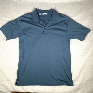 Cutter Buck Mens Large Short Sleeve Shirt Golf Athletic Sport Blue Pima Cotton